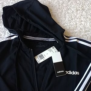 Adidas Black Hoodie Jacket LG Last One!